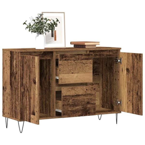 Skänk åldrat trä 104x35x70 cm konstruerat trä