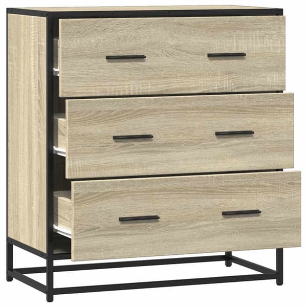 Skänk sonoma-ek 68x35x76 cm konstruerat trä och metall