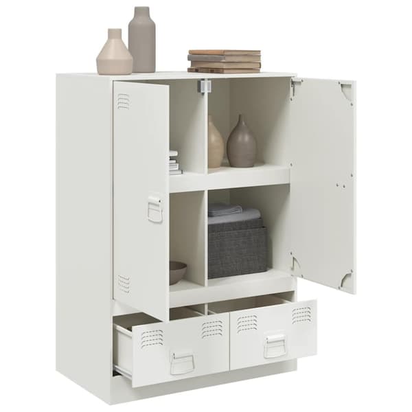 Högskåp vit 67x39x95 cm stål
