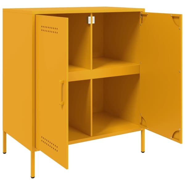 Skänk senapsgul 68x39x79 cm stål