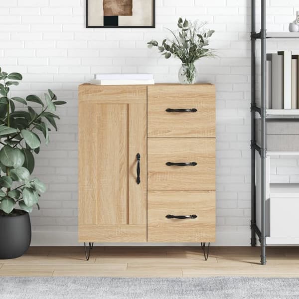 Skänk sonoma-ek 69,5x34x90 cm konstruerat trä