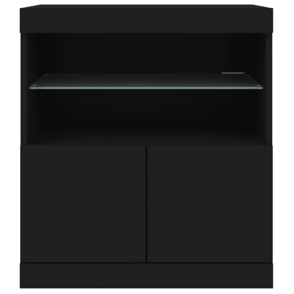 Skänk med LED-belysning svart 60x37x67 cm