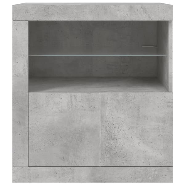 Skänk med LED-belysning betonggrå 60,5x37x67 cm