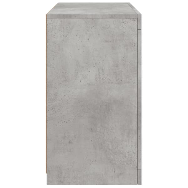 Skänk med LED-belysning betonggrå 60,5x37x67 cm