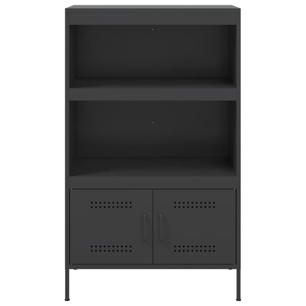 Högskåp svart 68x39x113 cm stål