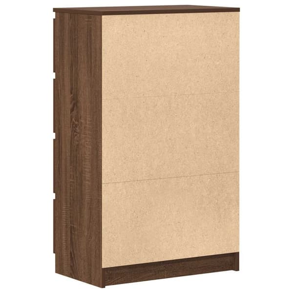 Byrå brun ek 60x35x98,5 cm konstruerat trä