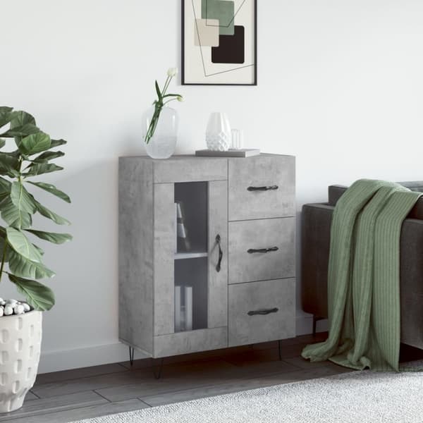 Skänk betonggrå 69,5x34x90 cm konstruerat trä