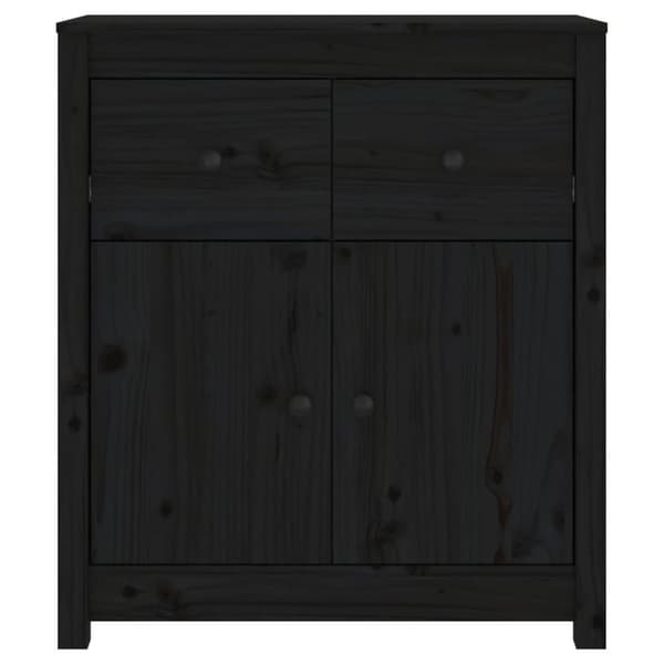 Skänk svart 70x35x80 cm massiv furu