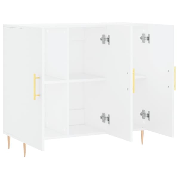 Skänk vit 90x34x80 cm konstruerat trä