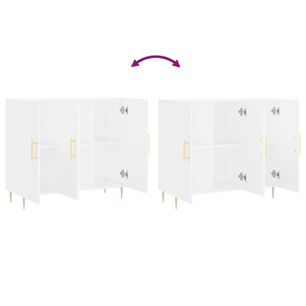 Skänk vit 90x34x80 cm konstruerat trä
