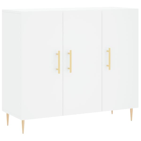 Skänk vit 90x34x80 cm konstruerat trä