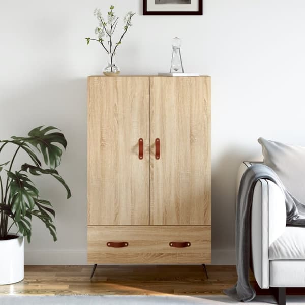 Högskåp sonoma-ek 69,5x31x115 cm konstruerat trä