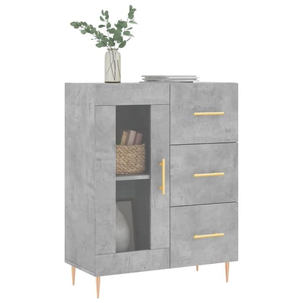 Skänk betonggrå 69,5x34x90 cm konstruerat trä