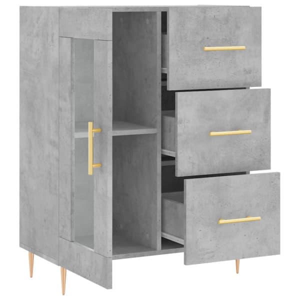 Skänk betonggrå 69,5x34x90 cm konstruerat trä