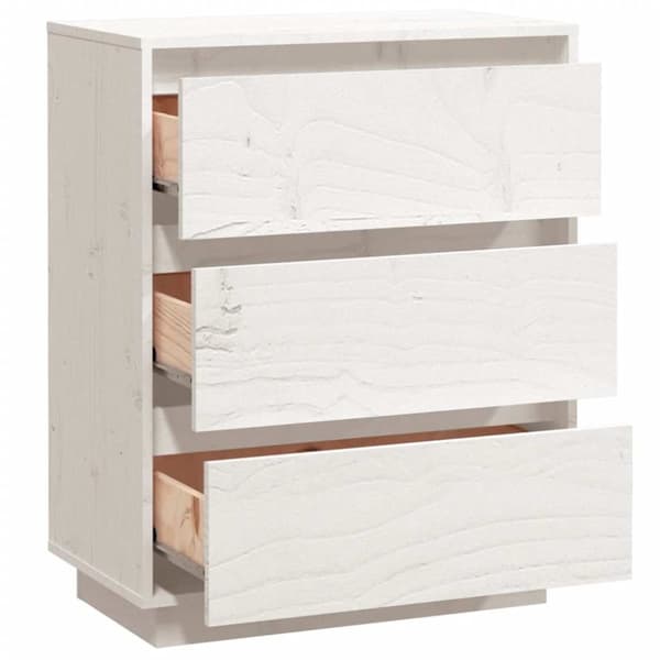 Skänk vit 60x34x75 cm massiv furu