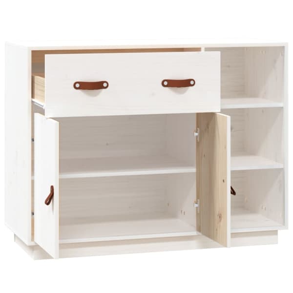 Skänk vit 98,5x40x75 cm massiv furu