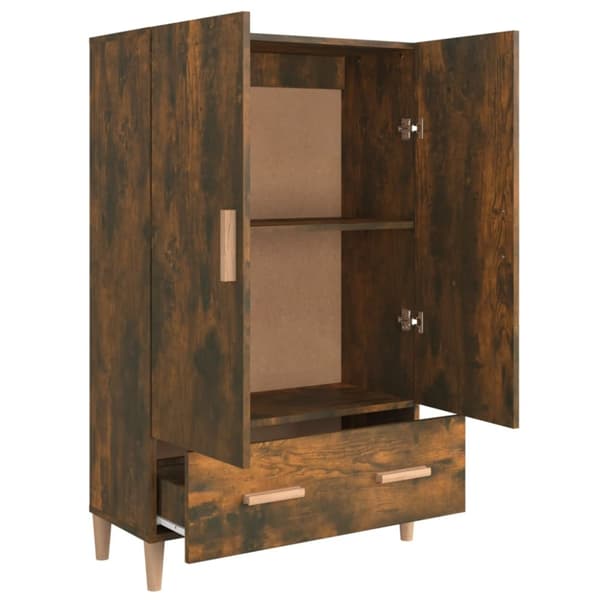 Skåp Rökfärgad ek 70x31x115 cm konstruerat trä