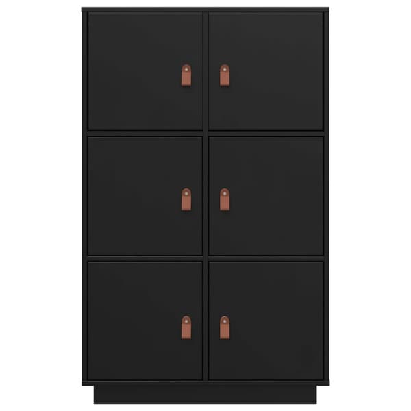 Vitrinskåp svart 67x40x108,5 cm massiv furu
