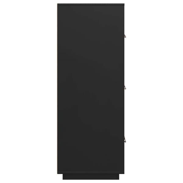 Vitrinskåp svart 67x40x108,5 cm massiv furu