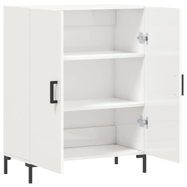 Skänk vit högglans 69,5x34x90 cm konstruerat trä