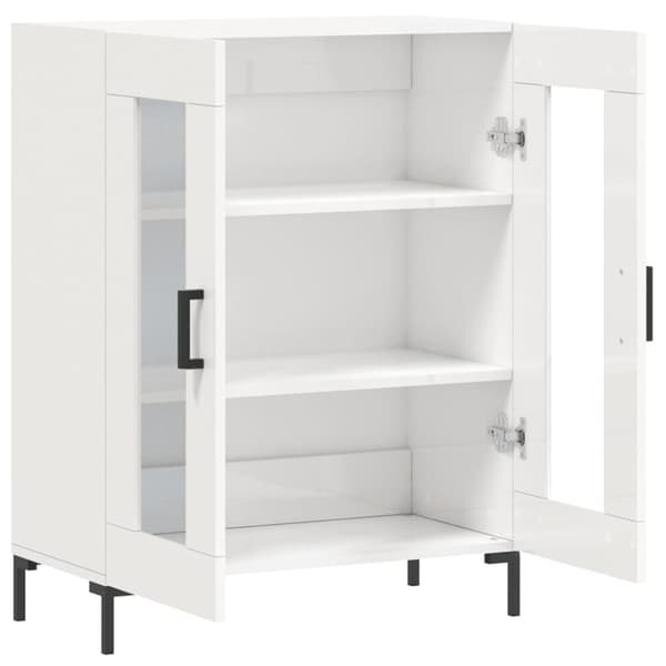 Skänk vit högglans 69,5x34x90 cm konstruerat trä