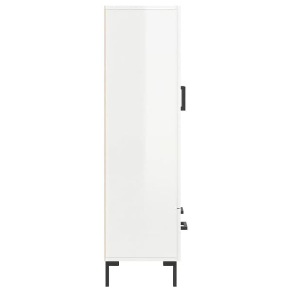 Högskåp vit högglans 69,5x31x115 cm konstruerat trä