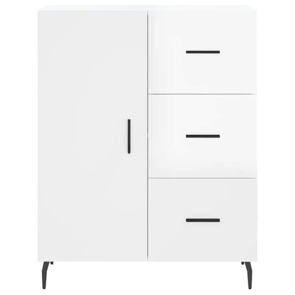 Skänk vit högglans 69,5x34x90 cm konstruerat trä