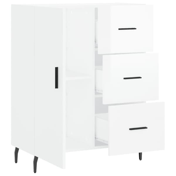 Skänk vit högglans 69,5x34x90 cm konstruerat trä