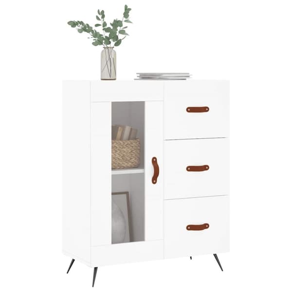 Skåp vit 69,5x34x90 cm konstruerat trä