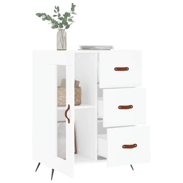 Skåp vit 69,5x34x90 cm konstruerat trä