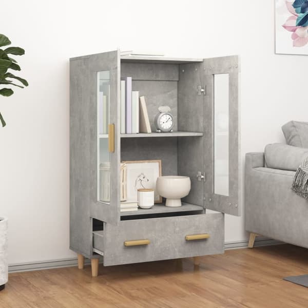 Skåp betonggrå 70x31x115 cm konstruerat trä
