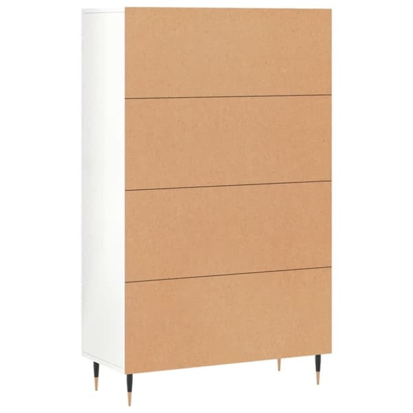 Högskåp vit högglans 69,5x31x115 cm konstruerat trä