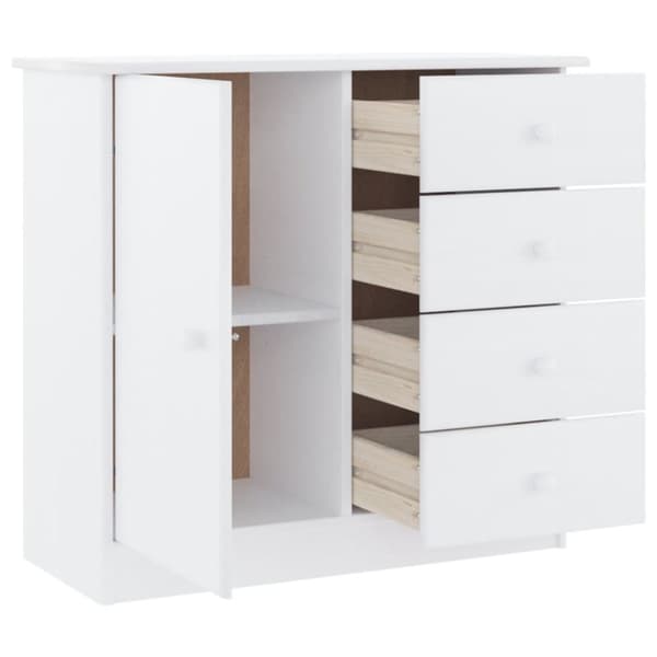 Skänk ALTA vit 77x35x73 cm massiv furu