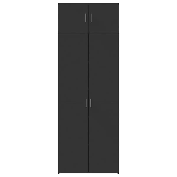 Förvaringsskåp svart 80x42,5x225 cm konstruerat trä