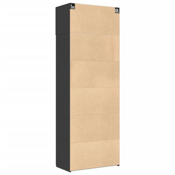 Förvaringsskåp svart 80x42,5x225 cm konstruerat trä