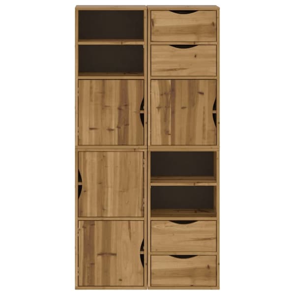 Sidoskåp 4 st "ODDA" 40x24x79 cm massivt trä furu