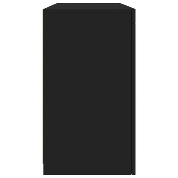 Skänk med LED-belysning svart 123x37x67 cm