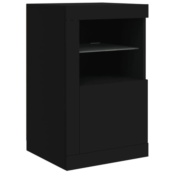 Skänk med LED-belysning svart 123x37x67 cm