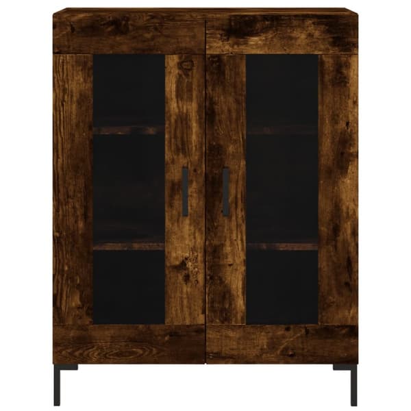 Högskåp rökfärgad ek 69,5x34x180 cm konstruerat trä