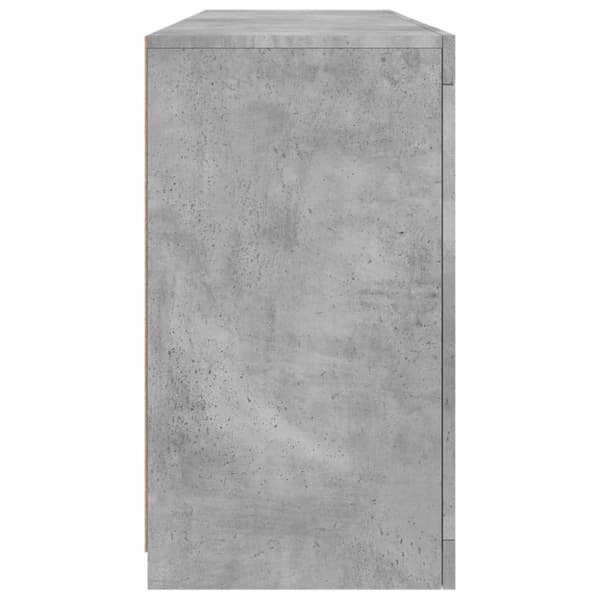 Skänk med LED-belysning betonggrå 163x37x67 cm