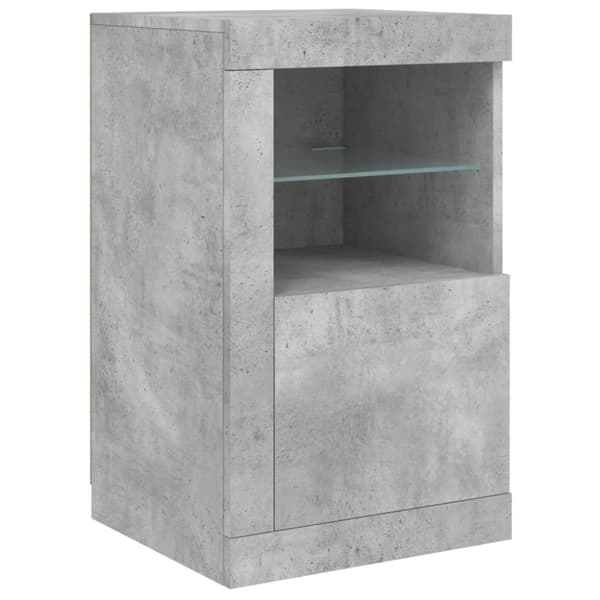 Skänk med LED-belysning betonggrå 163x37x67 cm