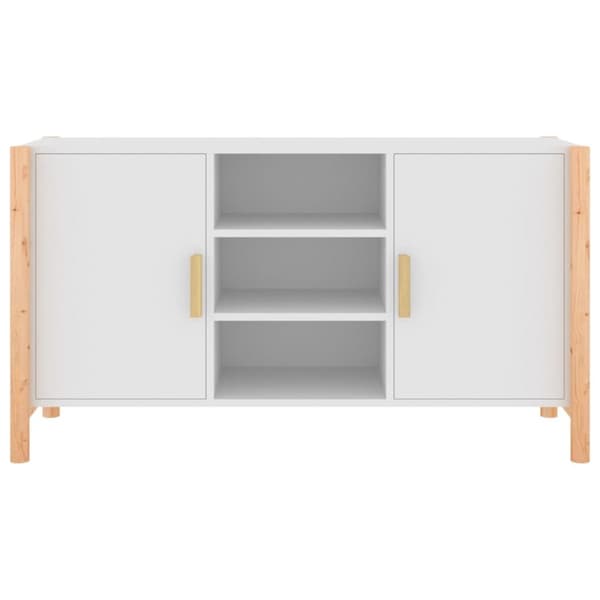 Skänk vit 107x38x60 cm konstruerat trä