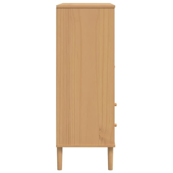 Högskåp SENJA rottinglook brun 90x40x112 cm massiv furu