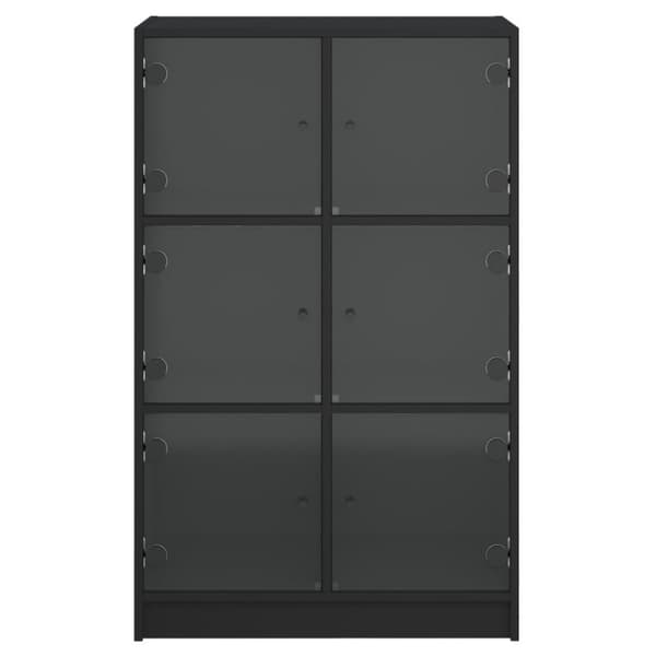 Skåp med dörrar svart 68x37x109 cm konstruerat trä