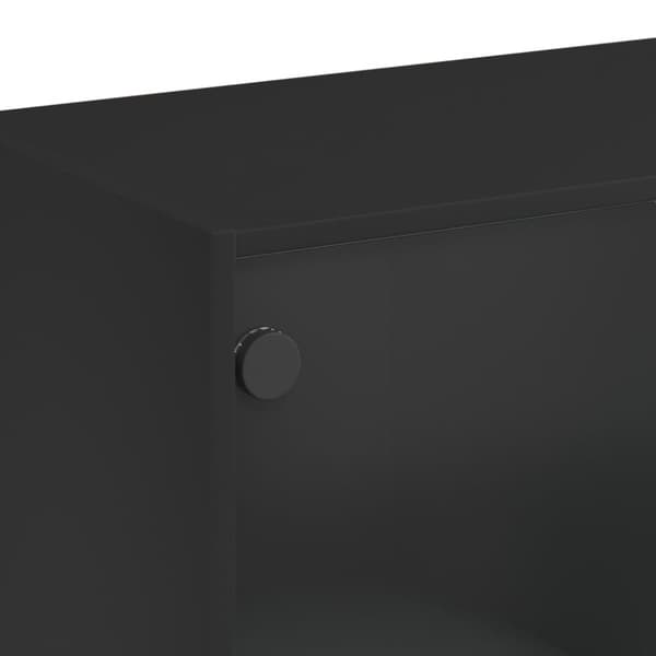 Skåp med dörrar svart 68x37x109 cm konstruerat trä
