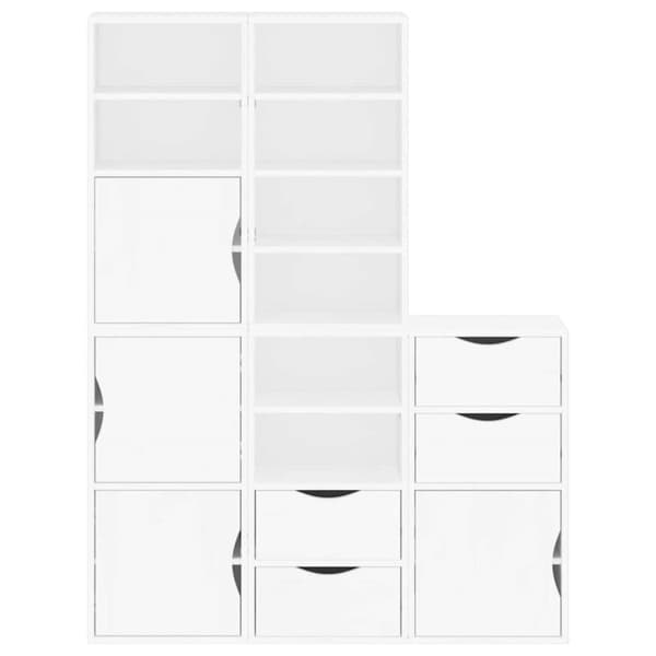 Sidoskåp 5 st "ODDA" vit 40x24x79 cm massivt trä furu