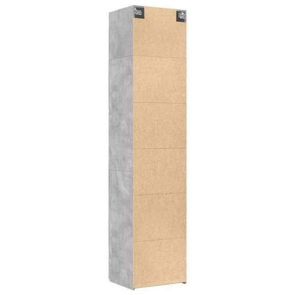 Förvaringsskåp smalt betonggrå 50x42,5x225 cm konstruerat trä