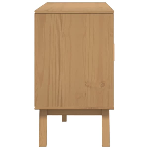 Skänk OLDEN vit och brun 114x43x73,5 cm massiv furu