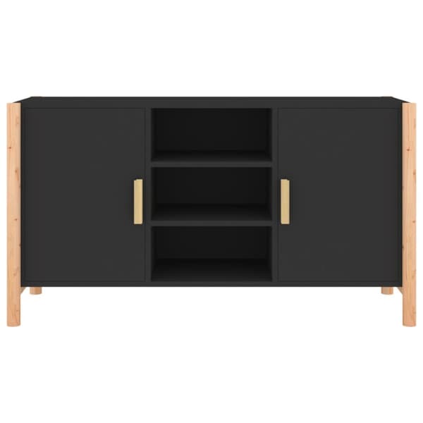 Skänk svart 107x38x60 cm konstruerat trä