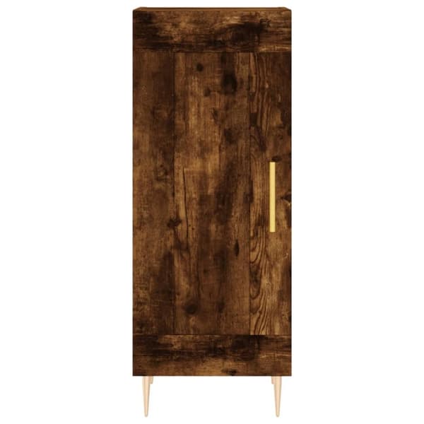 Högskåp rökfärgad ek 34,5x34x180 cm konstruerat trä